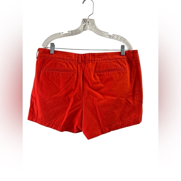 Red mid rise denim cotton shorts - Picture 4 of 4